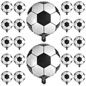24 pcs 18 inch soccer balloons aluminum foil balloons mylar balloons for birthday party soccer party decorations football party supplies birthday party decoration 45cm
