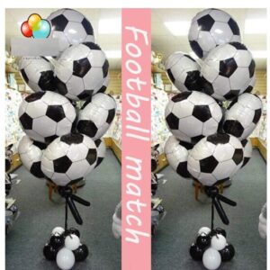 24 Pcs 18 Inch Soccer Balloons Aluminum Foil Balloons Mylar Balloons for birthday party Soccer Party Decorations Football Party Supplies Birthday Party Decoration 45cm