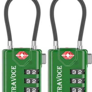 TSA Approved Luggage Locks, Travel Locks Which Also Work Great as Gym Locks, Toolbox Lock, Backpack and More 1,2,4,6 &10 pk (Army Green)