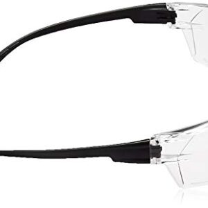 AmazonCommercial Double Lens Safety Glasses (Clear/Black), Anti-scratch, 12-pack