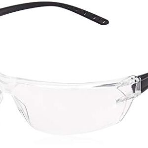 AmazonCommercial Double Lens Safety Glasses (Clear/Black), Anti-scratch, 12-pack