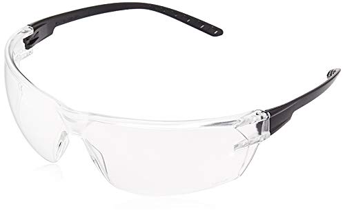 AmazonCommercial Double Lens Safety Glasses (Clear/Black), Anti-scratch, 12-pack