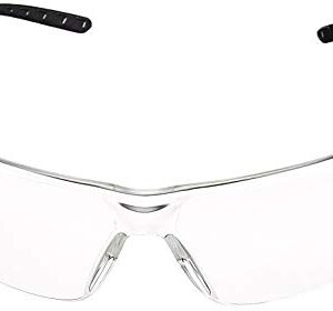 AmazonCommercial Double Lens Safety Glasses (Clear/Black), Anti-scratch, 12-pack