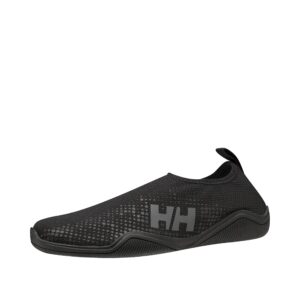 helly-hansen womens crest watermoc sailing watersports shoes, light-weight, breathable, 990 black/charcoal, 8f