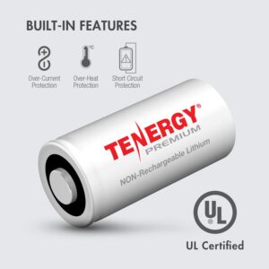 Tenergy Premium 12 Pack NonRechargeable CR123A 3V Lithium Battery, 1600mAh for Arlo Cameras, Photo Lithium Batteries, Security Cameras, Smart Sensors, and More
