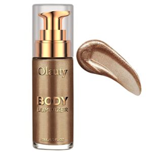 liquid illuminator, firstfly body highlighter makeup smooth shimmer glow liquid foundation for face & body（#03 glistening bronze）