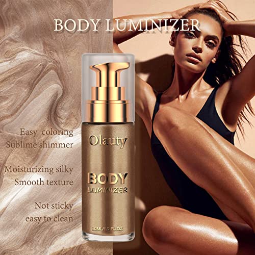 Liquid Illuminator, Firstfly Body Highlighter Makeup Smooth Shimmer Glow Liquid Foundation for Face & Body（#03 Glistening Bronze）