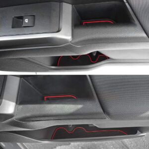 Auovo 18pcs Anti-dust Mats for Toyota Tacoma Accessories 2023 2022 2021 2020 2016 2017 2018 2019 Car Cup Holder Inserts Center Console Door Pocket Liner Premium Custom Interior (Double Cab) (Red)