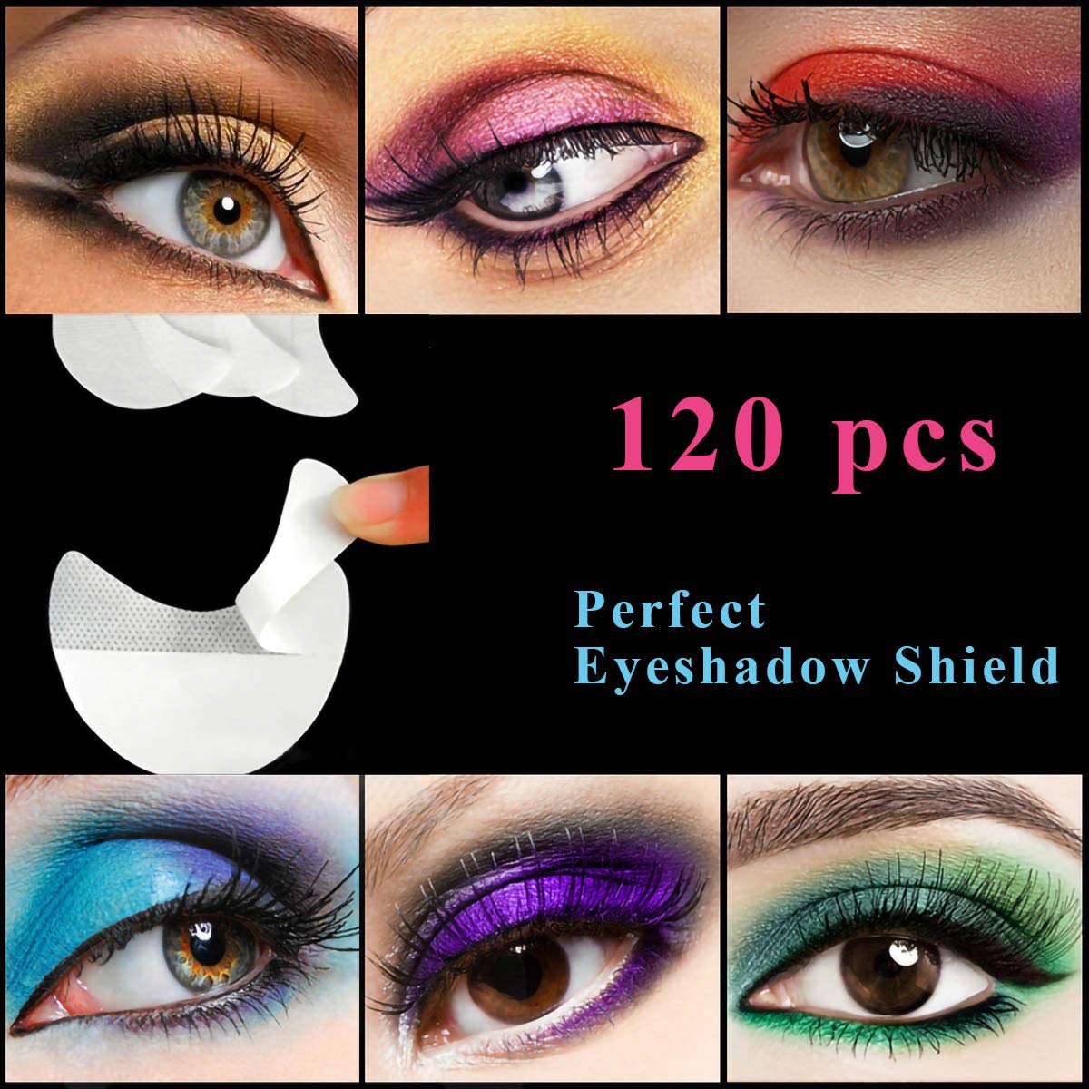 Eyeshadow Stencils, 120 Pcs Eyeshadow Shield, Professional Lint Free Under Eye Eyeshadow Gel Pad Patches For Eyelash Extensions, Lip Makeup
