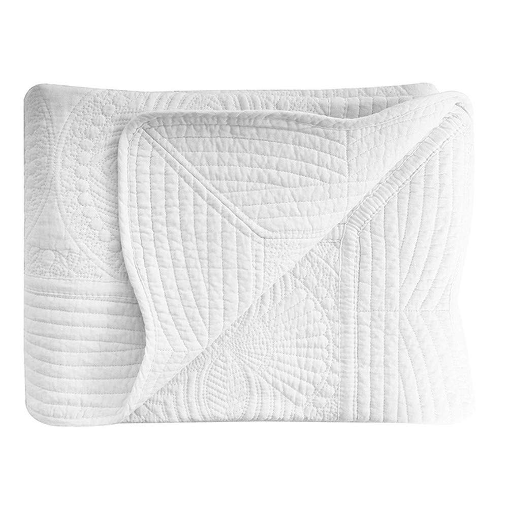 House White Baby Quilt, Cotton Embossed Baby Blanket,36x46inch