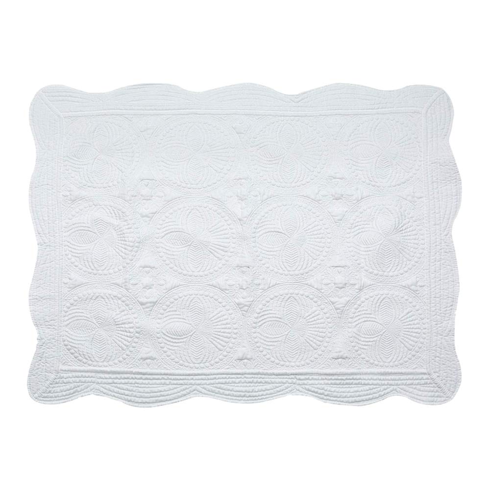 House White Baby Quilt, Cotton Embossed Baby Blanket,36x46inch