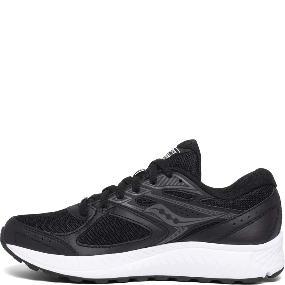 Saucony Women's Cohesion 13 Walking Shoe, Black | White, 8.5 M US