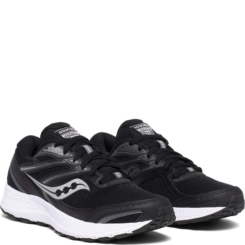 Saucony Women's Cohesion 13 Walking Shoe, Black | White, 8.5 M US