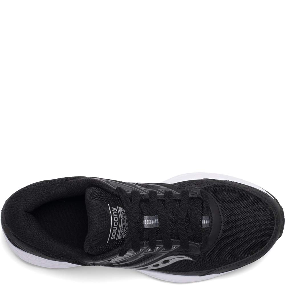 Saucony Women's Cohesion 13 Walking Shoe, Black | White, 8.5 M US