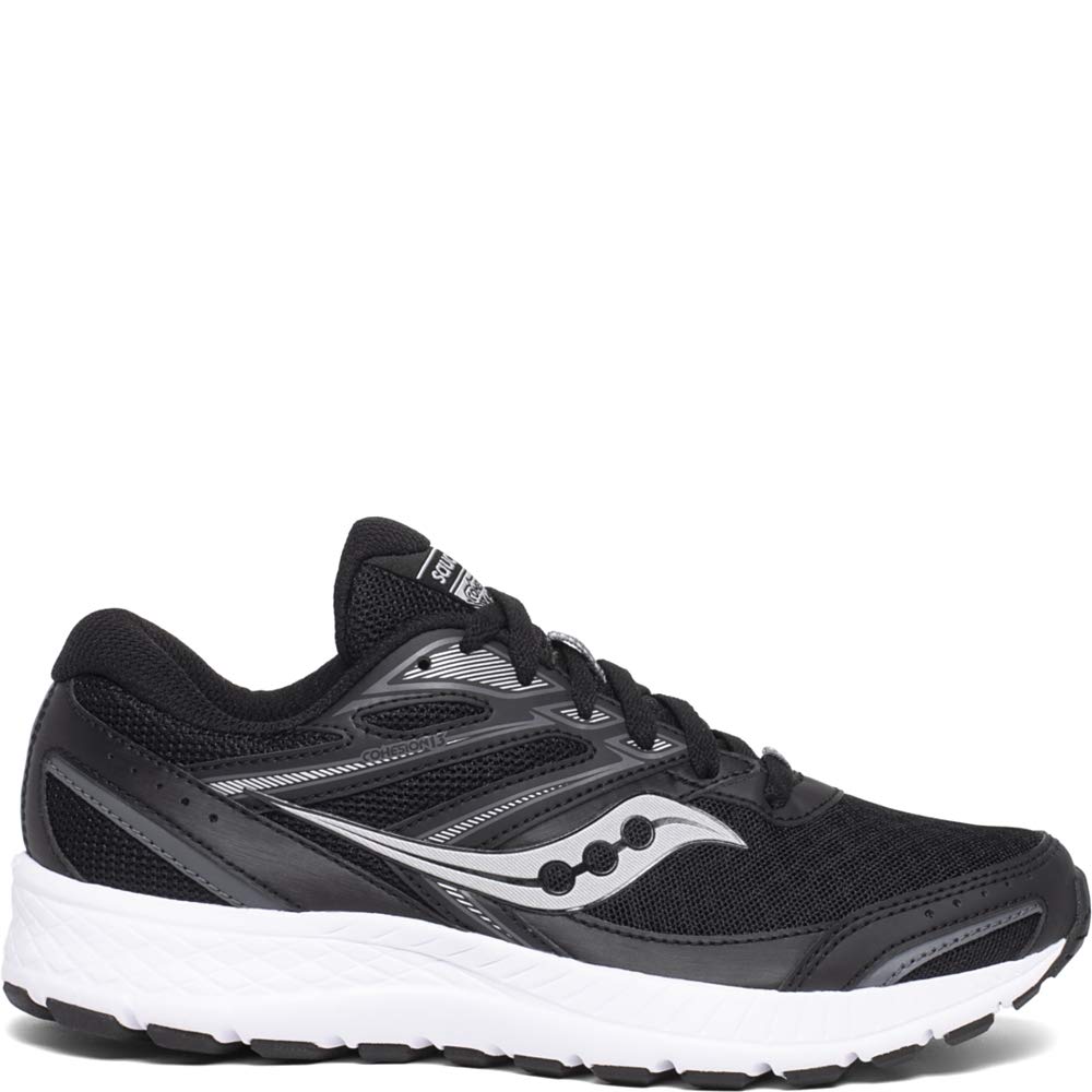 Saucony Women's Cohesion 13 Walking Shoe, Black | White, 8.5 M US