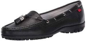 marc joseph new york women's leather made in brazil spring street golf shoe, black tumbled grainy, 11 m us