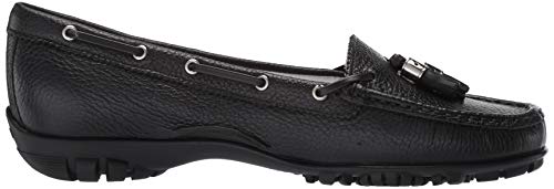 MARC JOSEPH NEW YORK Women's Leather Made in Brazil Spring Street Golf Shoe, Black Tumbled Grainy, 11 M US