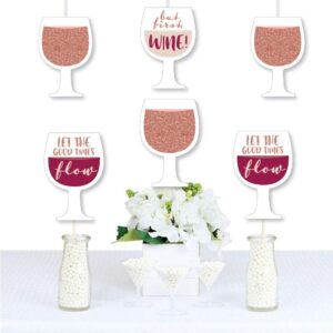 Big Dot of Happiness But First, Wine Tasting Party Essentials Glass Decorations DIY - Set of 20