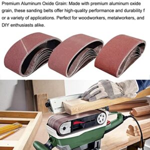 Tonmp 15 PCS 3" x 21" Premium Sander Belts - 5 Each of 40 80 120 Grit Aluminum Oxide Sanding Belts For Belt sander (3x21 inch)