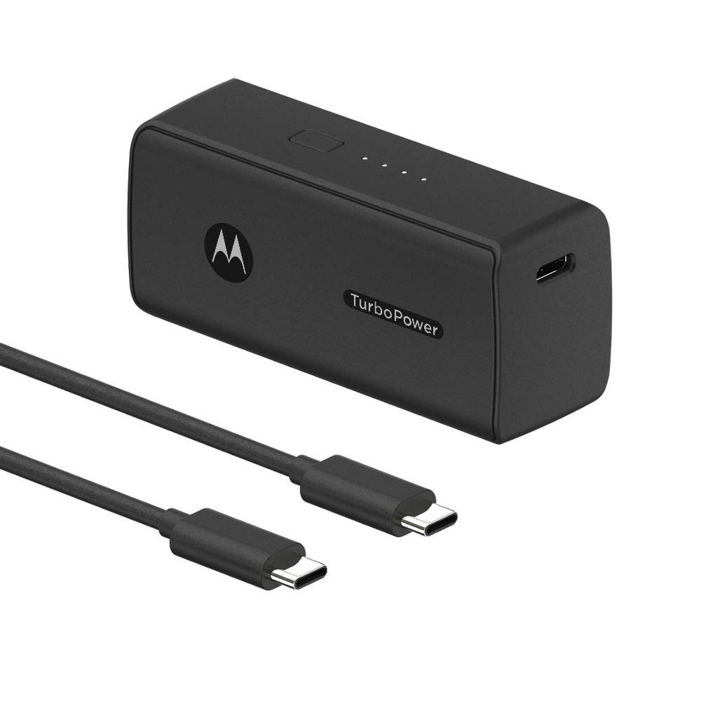 Motorola TurboPower Pack 5000- Ultra Compact, USB-PD and QC3.0 Power Bank for Moto G Power/Stylus/Fast, Razr, Edge/Edge+, One Fusion+/Vision+/Zoom, G7 Play/Power/Optimo Maxx/Supra