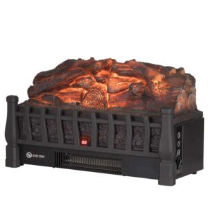 regal flame 20 inch electric fireplace log realistic ember bed insert with heater in oak