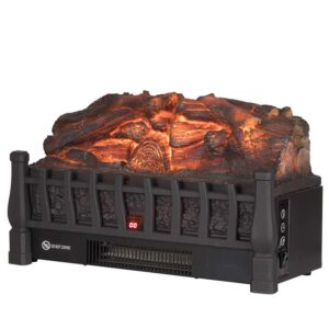 Regal Flame 20 Inch Electric Fireplace Log Realistic Ember Bed Insert with Heater in Oak