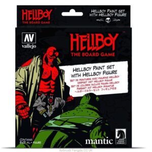 Vallejo VAL70187 Board Game, Farbsetmit AV Model Color Hellboy (8 Paints & Figure), Various, 9 Piece Set