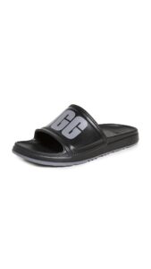 ugg men's wilcox slide sandal, black, 10