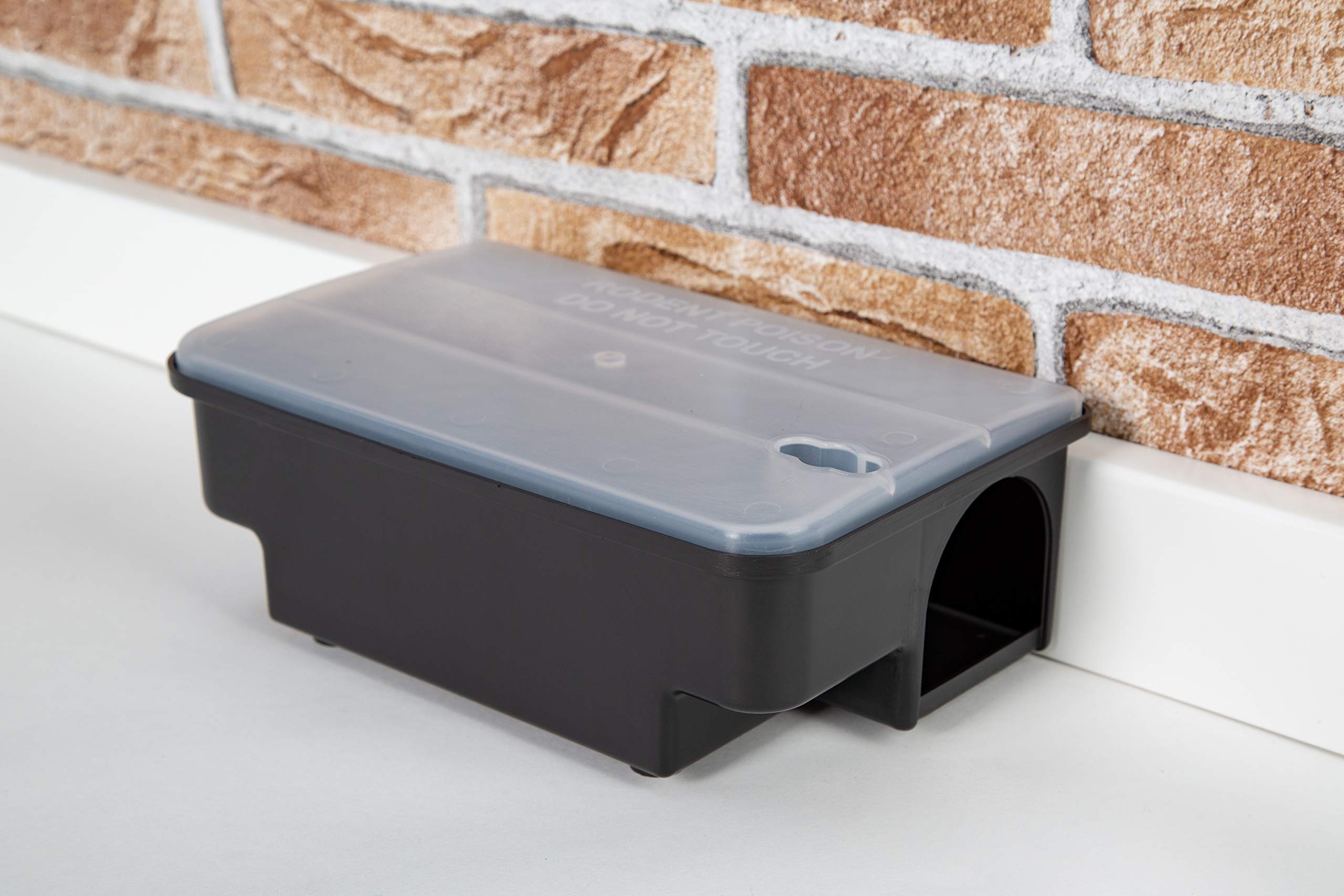 Köder-Discount: Mouse & Rat Trap, Effective Rat Bait Station for Home Garden & Industry, Sturdy Plastic, Non-Electric, Bait Box for Laying Out Rats, Black Box with Transparent Lid (2)