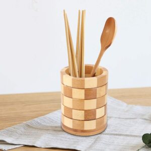 Jeffergarden Bamboo Utensil Holder Bamboo Chopsticks Storage Rack Kitchen Spoon Fork Knife Tool Holder Organizer