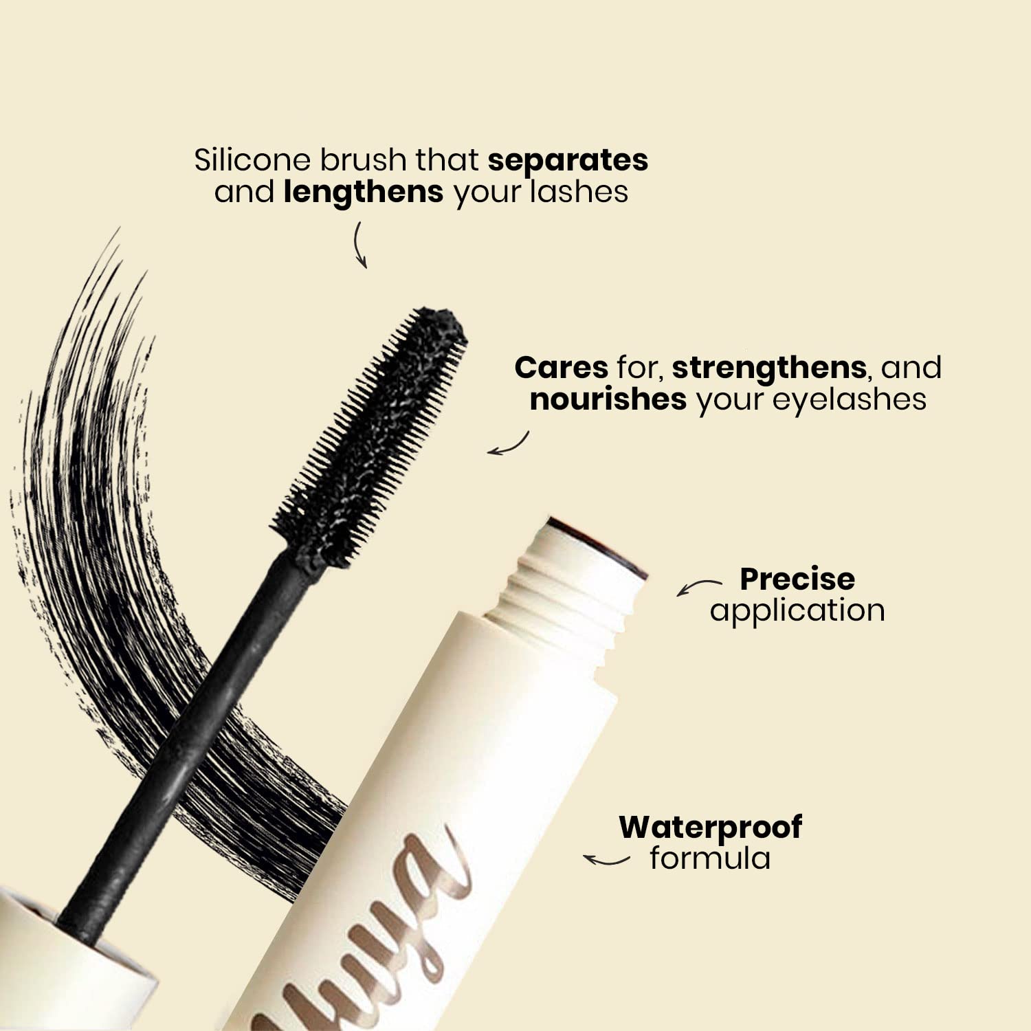 YuYa Cruelty-Free Makeup - Natural Oil Mascara for Long, Voluminous Lashes - Basic Must-Have for Any Makeup Routine!