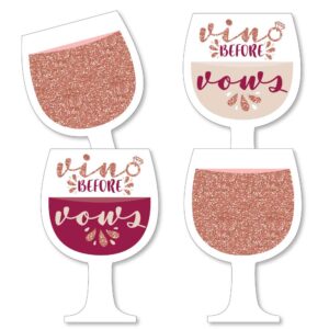 big dot of happiness vino before vows - wine glass decorations diy winery bridal shower or bachelorette party essentials - set of 20