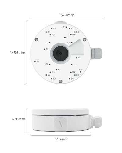 Reolink Junction Box D20 for Reolink Dome Cameras - RLC-520A, RLC-820A, RLC-823A, RLC-842A, RLC-1224A, E1 Outdoor PoE/Pro, RLC-823A 16X, RLC-843A