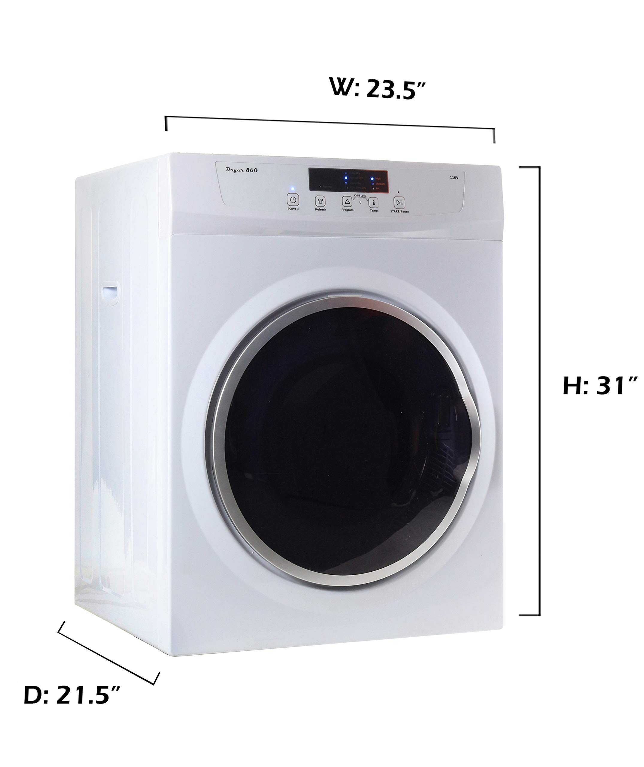 Equator ED860 Compact 3.5cu.ft. Dryer-Sensor Dry/Refresh function