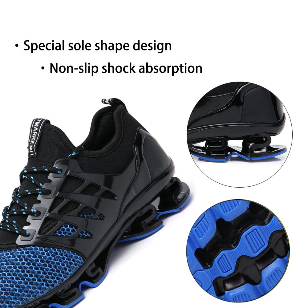 Running Sneakers for Men Athletic Walking Shoes Runner Cross Trainers Stylish Sport Tennis Jogging Blue Shoe mesh Breathable Size 10