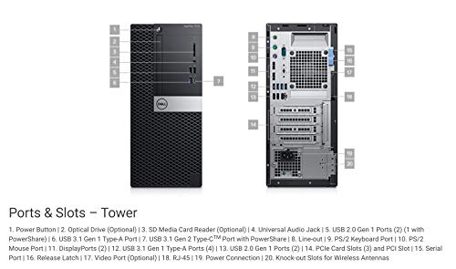 Dell OptiPlex 7070 Desktop Computer - Intel Core i7-9700 - 16GB RAM - 256GB SSD - Tower