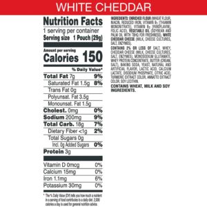 Cheez-It Cheese Crackers, Baked Snack Crackers, Lunch Snacks, White Cheddar (40 Packs)