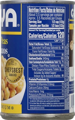 Goya Foods Chick Peas, Garbanzo Beans, 15.5 Ounce (Pack of 8)