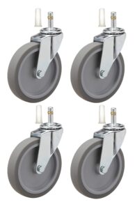 4" caster replacement for rubbermaid utility carts | set of 4 | fits series 4000, 3355-88, 3424-88