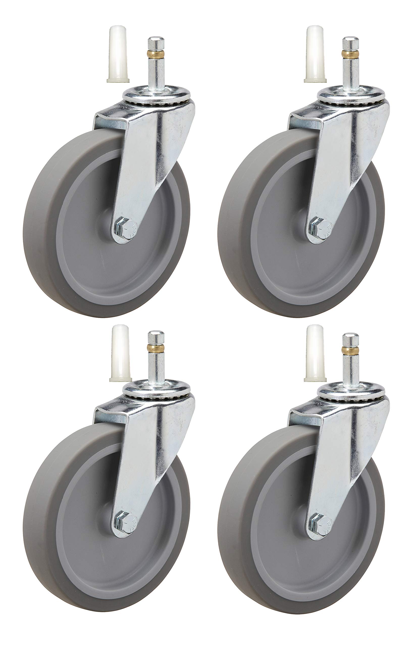 4" Caster Replacement for Rubbermaid Utility Carts | Set of 4 | Fits Series 4000, 3355-88, 3424-88