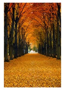 funnytree 5x7ft maple leaves photography backdrop autumn fallen yellow tunnel scenery natural season background fall tree street road photo studio props photobooth poster photoshoot