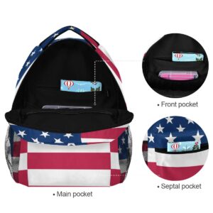 Nander Backpack Travel American Flag School Bookbags Shoulder Laptop Daypack College Bag for Womens Mens Boys Girls