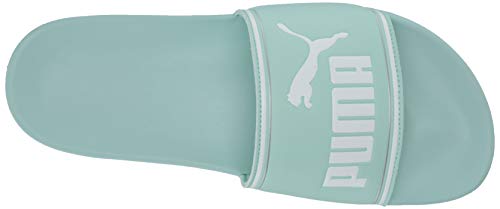 PUMA Leadcat Slide Sandal, Mist Green White Silver, 7 M US