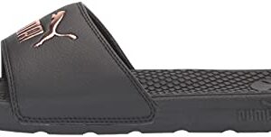 PUMA womens Cool Cat Slide Sandal, Puma Black-rose Gold, 9 US