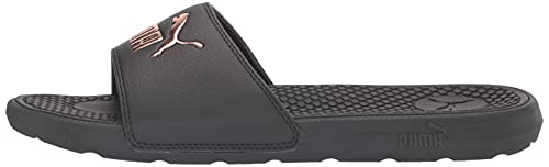 PUMA womens Cool Cat Slide Sandal, Puma Black-rose Gold, 9 US