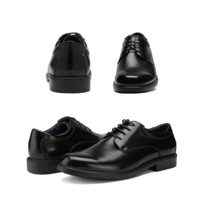 Bruno Marc Men's Downing-02 Black Leather Lined Dress Oxford Shoes Classic Lace Up Formal Size 9.5 M US