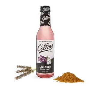 collins lavender syrup - lavender simple syrup real sugar cocktail syrups - soda water flavors and cocktail mixers - 12.7oz set of 1