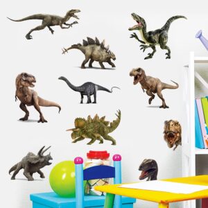 Kiddle 3D Watercolour Dinosaur Kids Wall Stickers, Peel and Stick Removable Wall Decals for Kids Nursery Bedroom Living Room