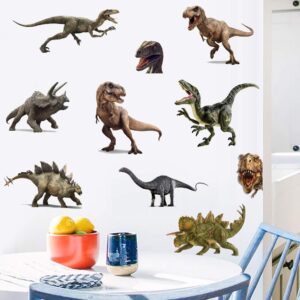 Kiddle 3D Watercolour Dinosaur Kids Wall Stickers, Peel and Stick Removable Wall Decals for Kids Nursery Bedroom Living Room