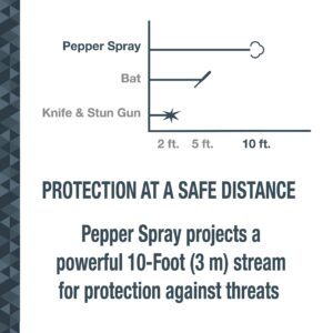 SABRE Practice Spray with Fast Flip Top, Inert Water-Based Formula, 10-Foot (3-Meter) Range, Helps to Build Confidence, Muscle Memory and Familiarity, Ergonomic Finger Grip, Key Ring, Blue